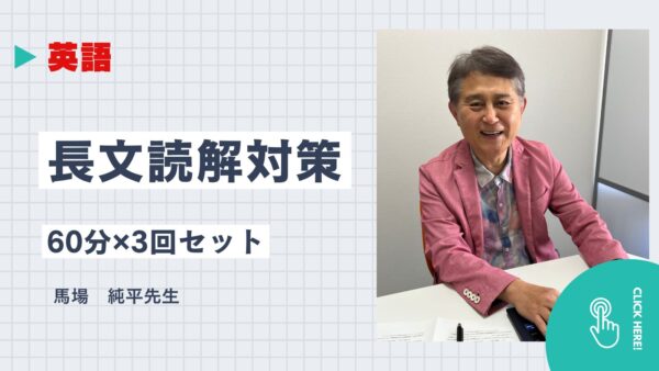 精読はできるがパラグラフが読めない人のための3時間（60分×3回）24,900円