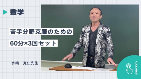 苦手分野対策3コマ！　数学（60分×３）24,900円（税込）